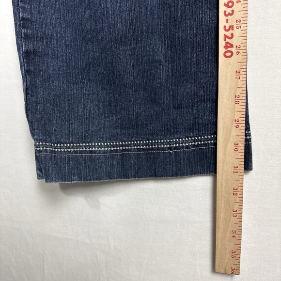 Coz Jeans Flare Leg Button Flap Closure 30x31 Women's 12 stretch dark wash Y2K - Picture 8 of 13